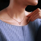 Eternal Love Heart Pendant Necklace in 18K Gold Plated Finish with Chain